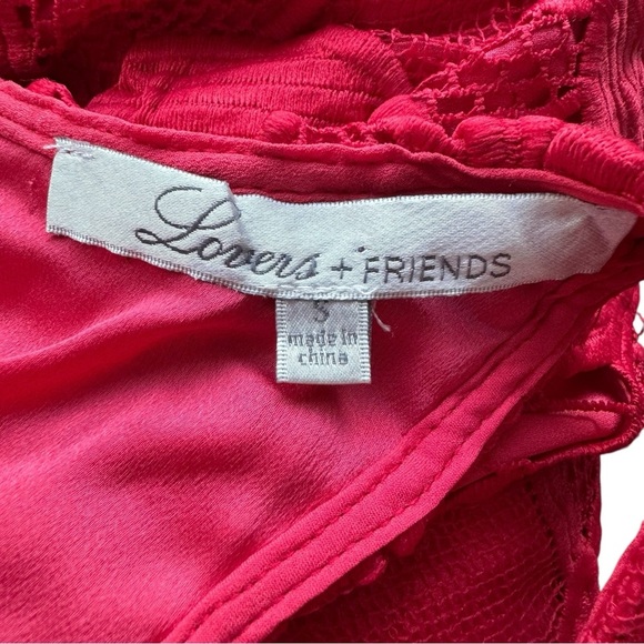 LOVERS + FRIENDS Caspian Shift Dress | Red Merlot Sleeveless Lace Mini | Small - Picture 4 of 9